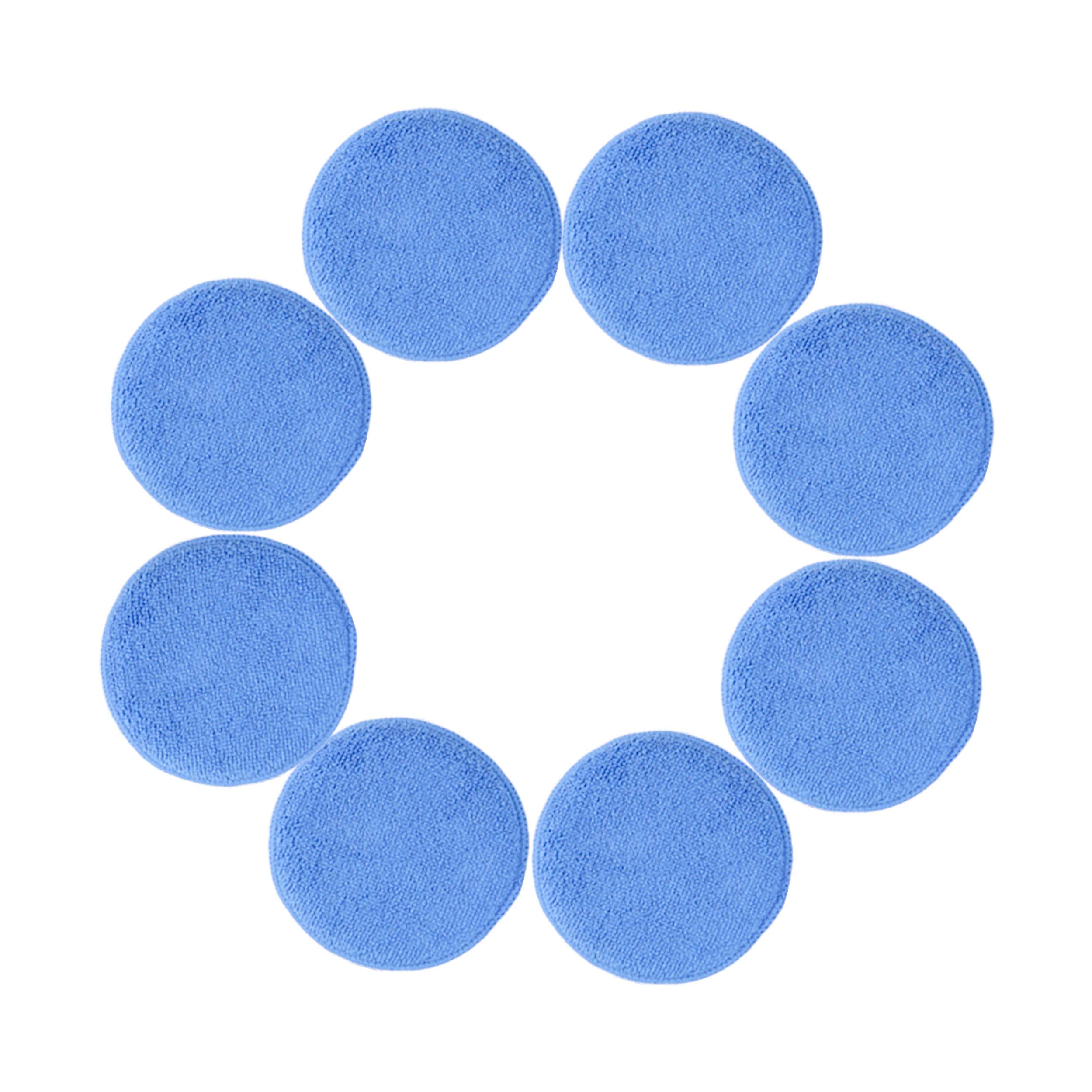 Polyte Microfiber Detailing Wax Applicator Pad, 8 Pack (Blue, 5 in) - Image 3