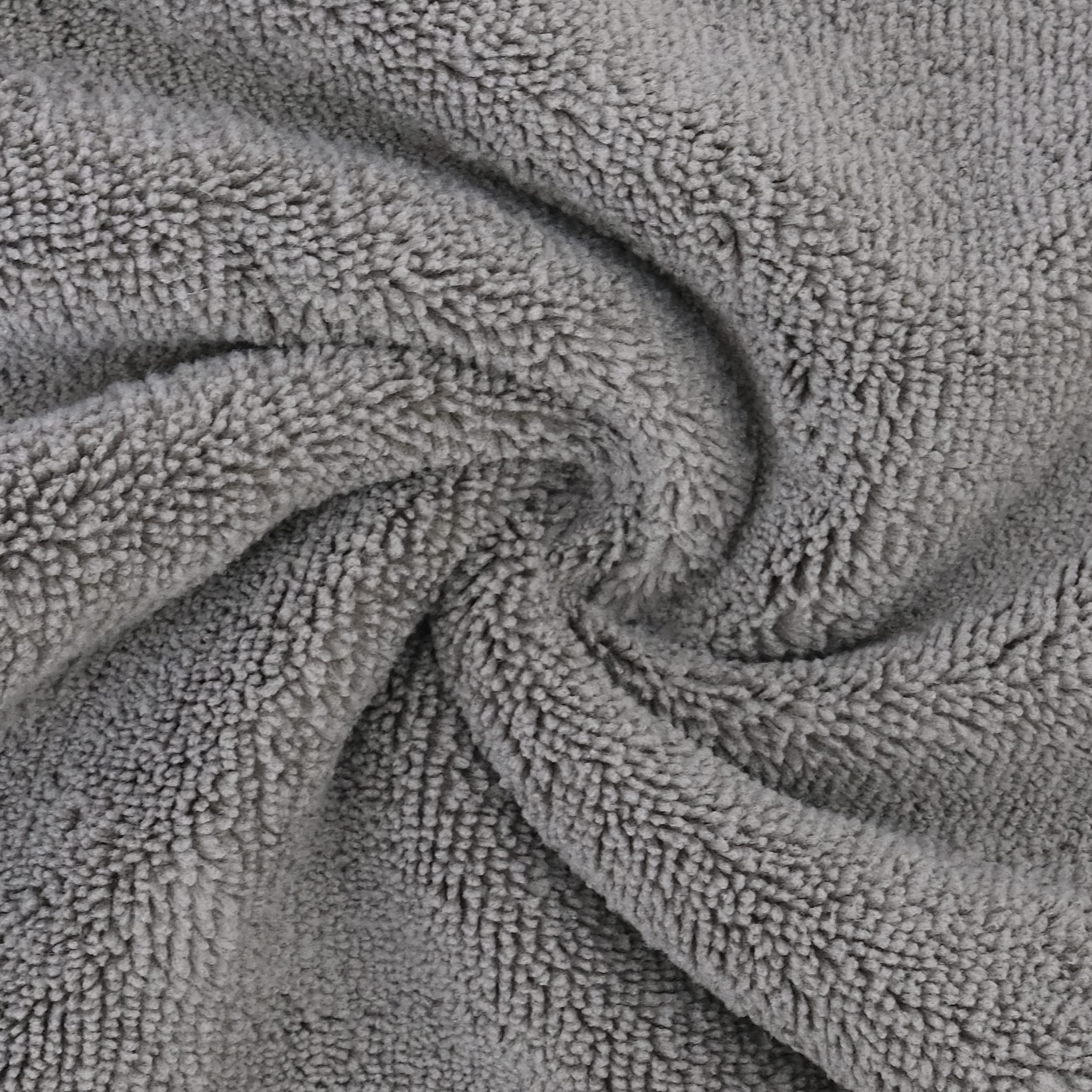 POLYTE Microfiber Hair Turban Wrap Drying Towel (12x28 Large, 2 Dark Gray) - Image 4