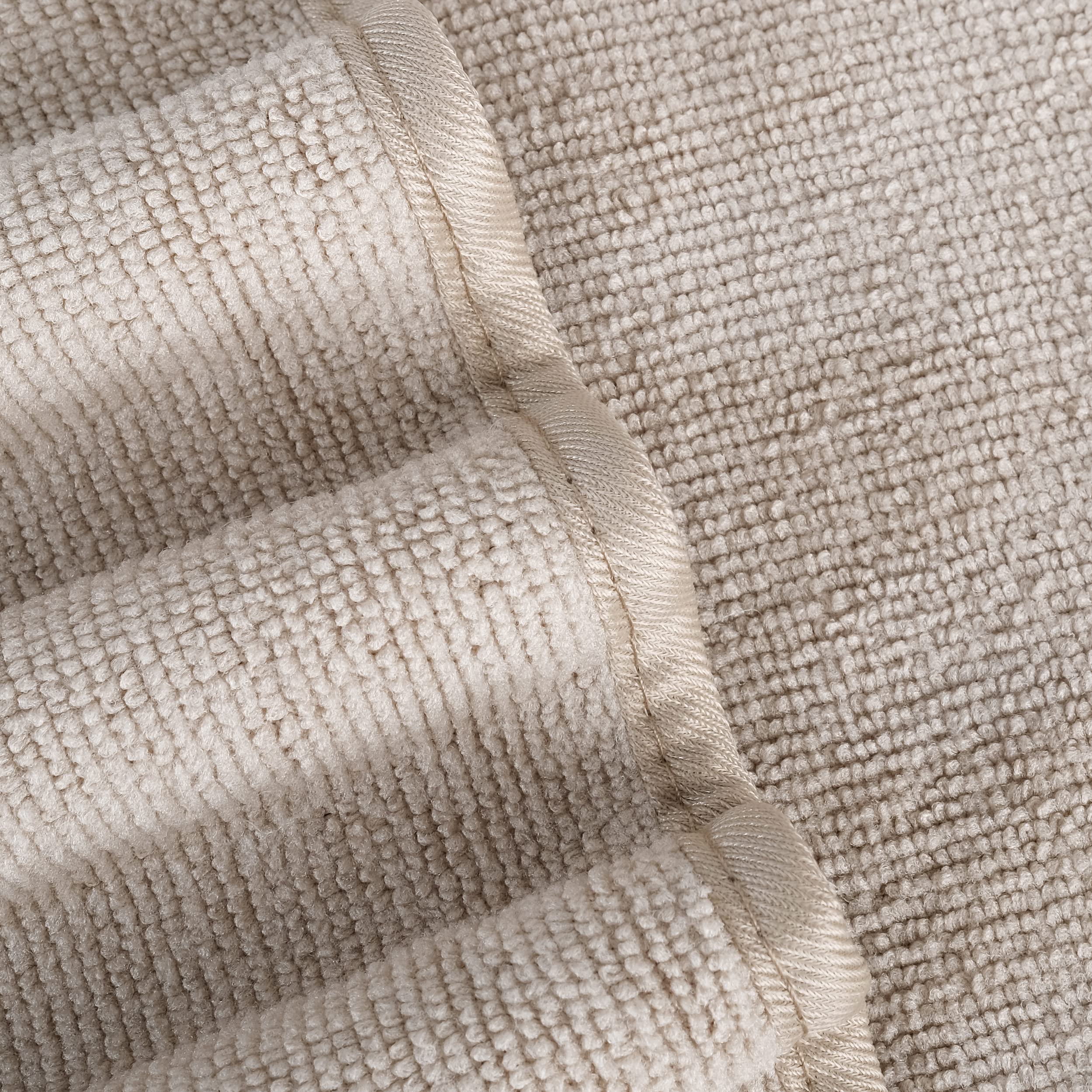 POLYTE Microfiber Quick Dry Lint Free Bath Towel, 57 x 30 in, Pack of 4 (Beige) - Image 3
