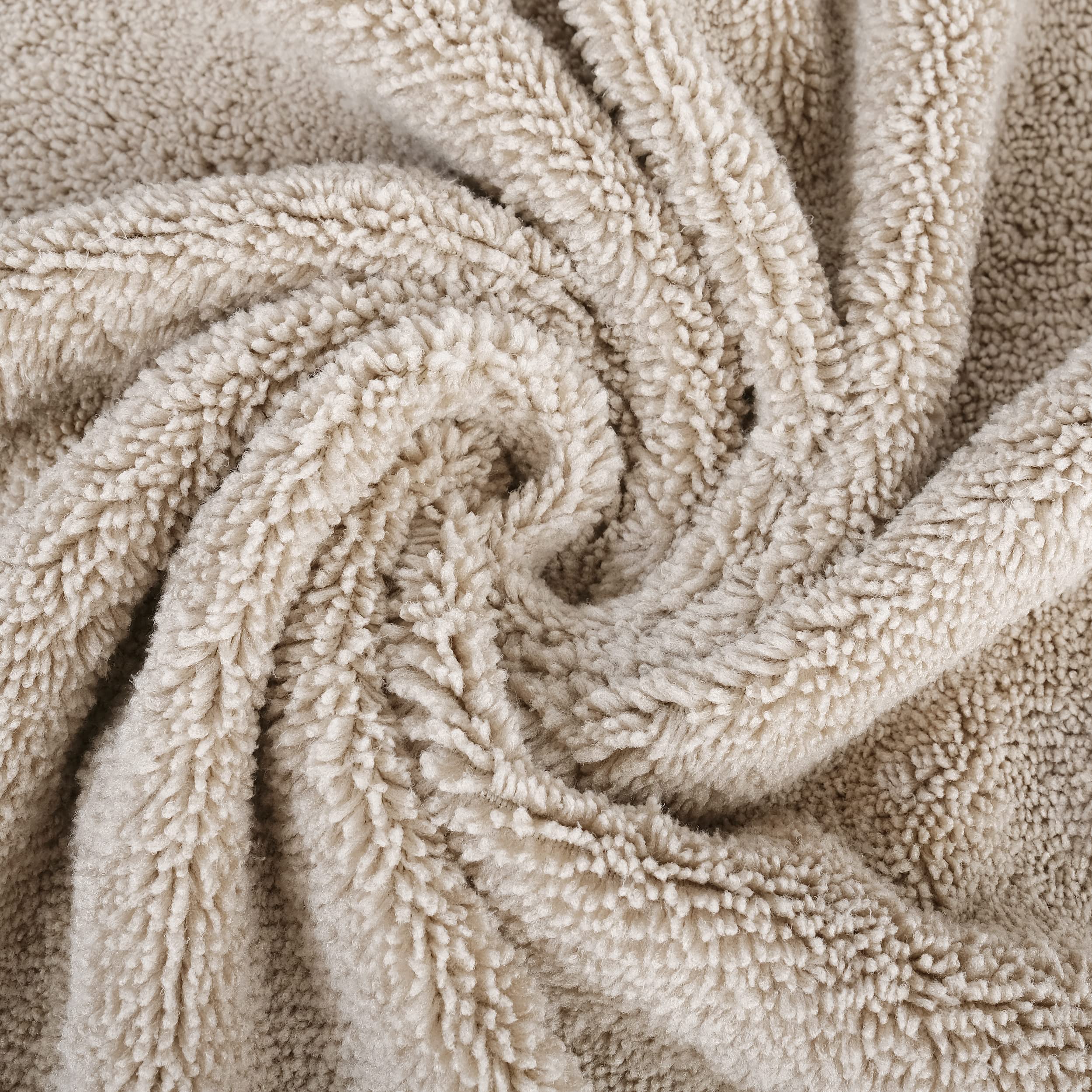 POLYTE Oversize, 60 x 30 in., Quick Dry Lint Free Microfiber Bath Towel Set, 6 Piece (Beige) - Image 6