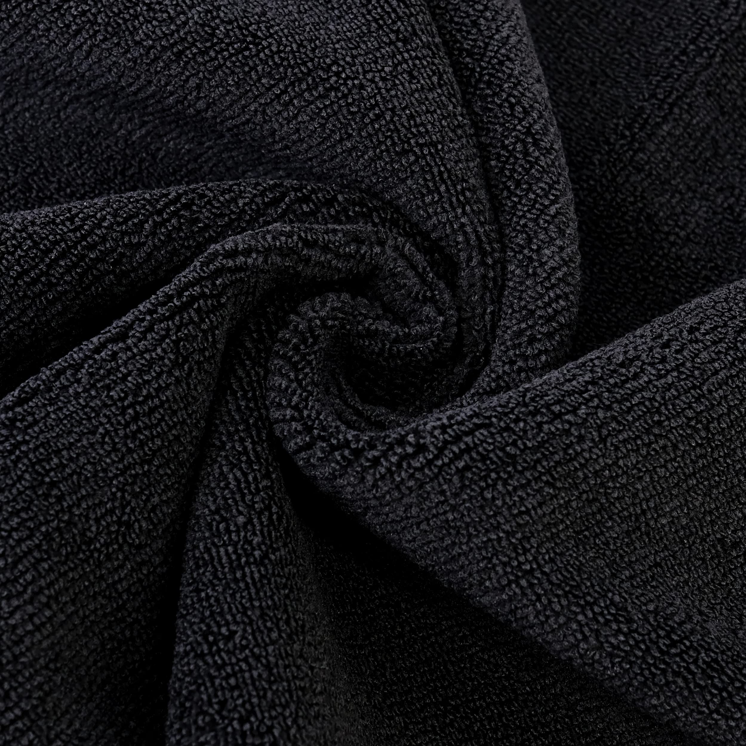 POLYTE Professional Quick Dry Lint Free Microfiber Hair Drying Salon Towel, 16 x 29 in, 12 Pack (Black) - Image 4